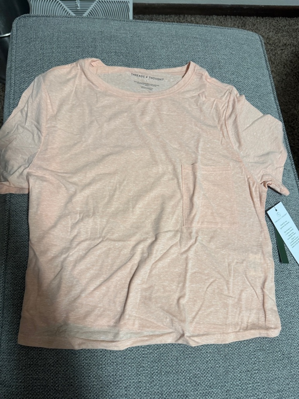 Threads 4 Thought Peach Short Sleeve Pocket Tee